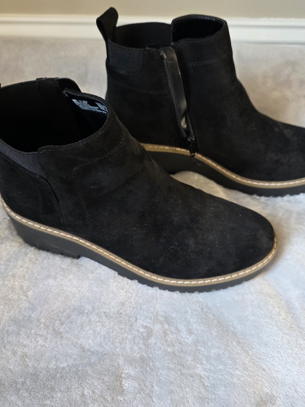 Sonoma Black Suede Ankle Booties with Side Zip